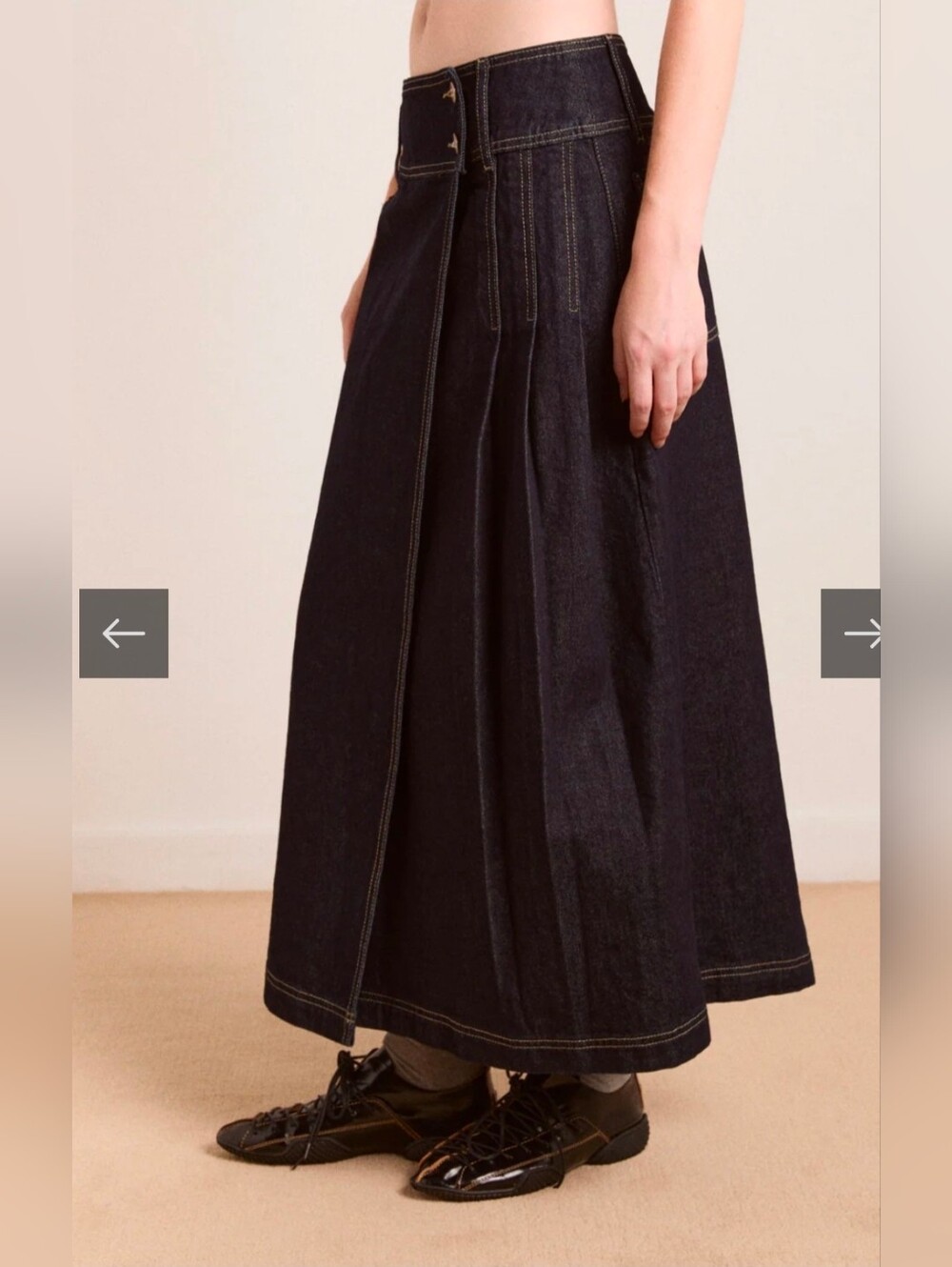 Damson Madder Raye Denim Skirt - Dark Indigo EU Size 20 / US 16 ( See Meas) - Picture 3 of 10